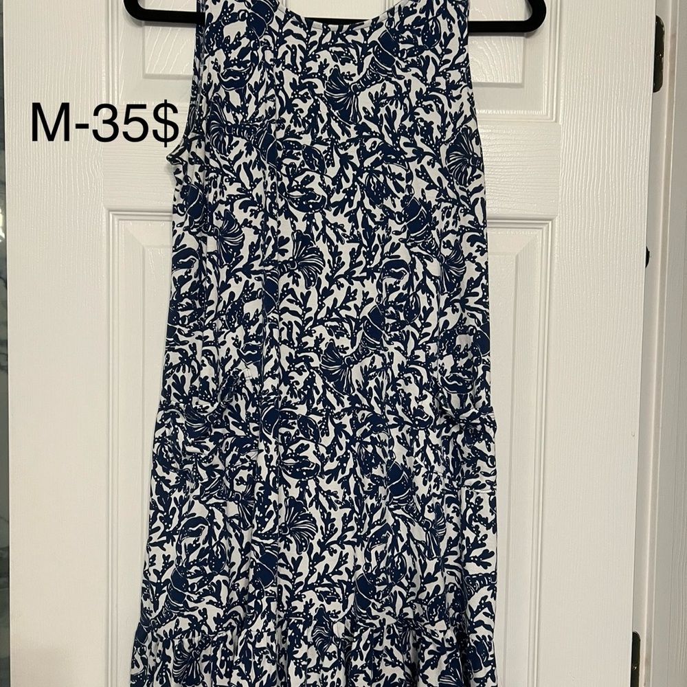 Lilly Pulitzer Blue and White Halter Sundress